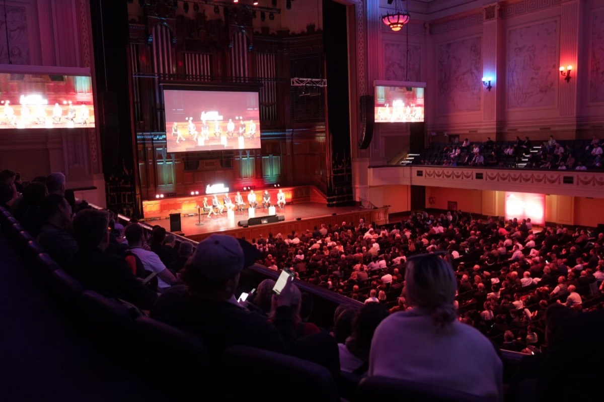 The operator panel at Open Summit AI, Melbourne Town Hall